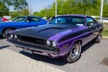 1970 Dodge Challenger car on the parking lot in Rosmalen, The Netherlands - May 8, 2016