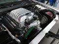 Dodge Challenger Engine at the Auto Show Royalty Free Stock Photo