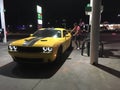 Dodge Challenger at gas station