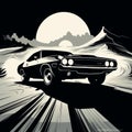 Muscle Car Poster: Dodge Charger In The Style Of Kilian Eng