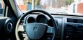 Dodge Nitro dashboard, missing logo on the steering wheel . Royalty Free Stock Photo