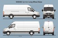Dodge Sprinter LWB Delivery Van Blueprint Royalty Free Stock Photo