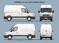 Dodge Sprinter SWB Delivery Van Blueprint Royalty Free Stock Photo