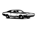 dodge super bee 1969 silhouette. simple vector illustration.