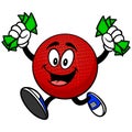 Dodgeball Mascot with Money Royalty Free Stock Photo