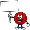 Dodgeball Mascot with Sign Royalty Free Stock Photo