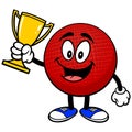 Dodgeball Mascot with Trophy
