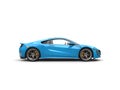 Dodger blue modern luxury sports car - side view