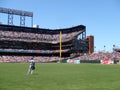 Dodger Outfielders stand around between plays