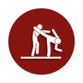 dodging icon in badge style. One of Fight collection icon can be used for UI, UX