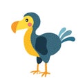 Dodo bird animal cartoon character vector illustration
