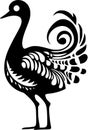 Dodo - black and white isolated icon - vector illustration Royalty Free Stock Photo