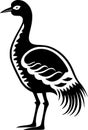 Dodo - black and white vector illustration Royalty Free Stock Photo