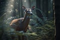 Doe in the forest. Generative ai