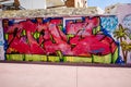 Graffitti by the River Chillar which runs around the edge of the village of Nerja in Andalucia Spain. Royalty Free Stock Photo