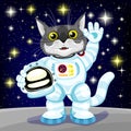 Cute cat in astronaut costume.