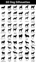 Set of dogs silhouettes Royalty Free Stock Photo