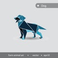 Dog abstract illustration of farm animals, flat image