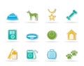 Dog accessory and symbols icons