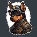 Dieselpunk Yorkshire Terrier Dog Sticker Art