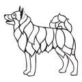 Dog adult antistress or children coloring page.