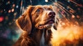 The dog is afraid of fireworks. Overcoming anxiety in dogs. Use of headphones. Calming CBD.