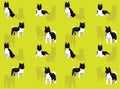 Dog Akita Black Coat Cute Cartoon Seamless Wallpaper Background