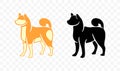 Dog akita inu breed, animal and pet, graphic design Royalty Free Stock Photo