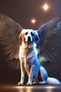 Dog with angel wings. Ai generated. Royalty Free Stock Photo