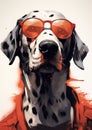 Dog art illustration design cute pet animal portrait funny puppy Royalty Free Stock Photo