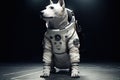The dog astronaut wearing a space suit and a helmet. Generative AI Royalty Free Stock Photo