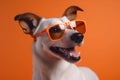 dog background smile cute sunglasses pet funny concept animal portrait. Generative AI.