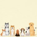 Dog background vector with cute pets illustration Royalty Free Stock Photo