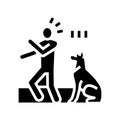 dog barking person accident glyph icon vector illustration