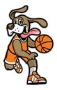 Dog basketball mascot