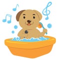 Dog bath cartoon Royalty Free Stock Photo