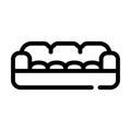 Dog bed couch line icon vector illustration