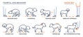 Dog Behavior Icons Set Royalty Free Stock Photo