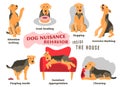 Dog Behavior Problems Icons Set Royalty Free Stock Photo