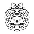 Dog Bell Merry Christmas Design Vector illustration Happy New Year symbol emblem Royalty Free Stock Photo
