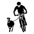 Dog bikejoring EPS vector file Royalty Free Stock Photo