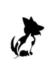 Dog, cat and mice silhouettes in each other, vector Royalty Free Stock Photo