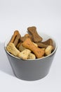 Dog biscuits in a bowl. Royalty Free Stock Photo