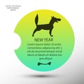 2018 dog black with a bone for the new year for a background, banner, logo, emblem ... Royalty Free Stock Photo