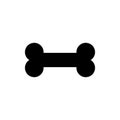 Dog bone black vector symbol or sign.