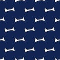 dog bone on blue background seamless pattern, Halloween repeat wallpaper tile background