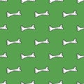 dog bone on green background seamless pattern, Halloween repeat wallpaper tile background
