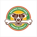 Dog. A dog with a bone in her teeth. Vector color sign logo. Fee Royalty Free Stock Photo