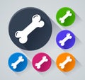 Dog bone icons with shadow Royalty Free Stock Photo