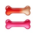 Dog bone jelly candy icon.